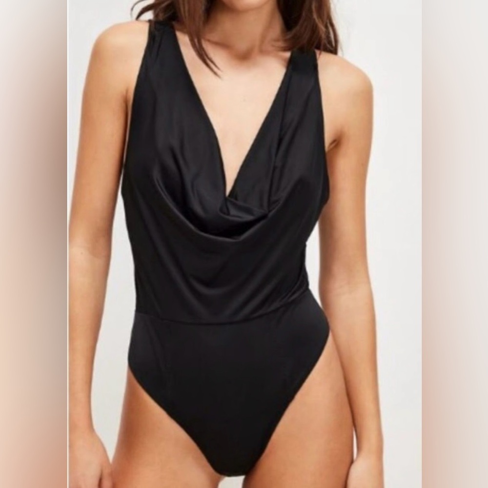 Free People When and Where bodysuit in black size small